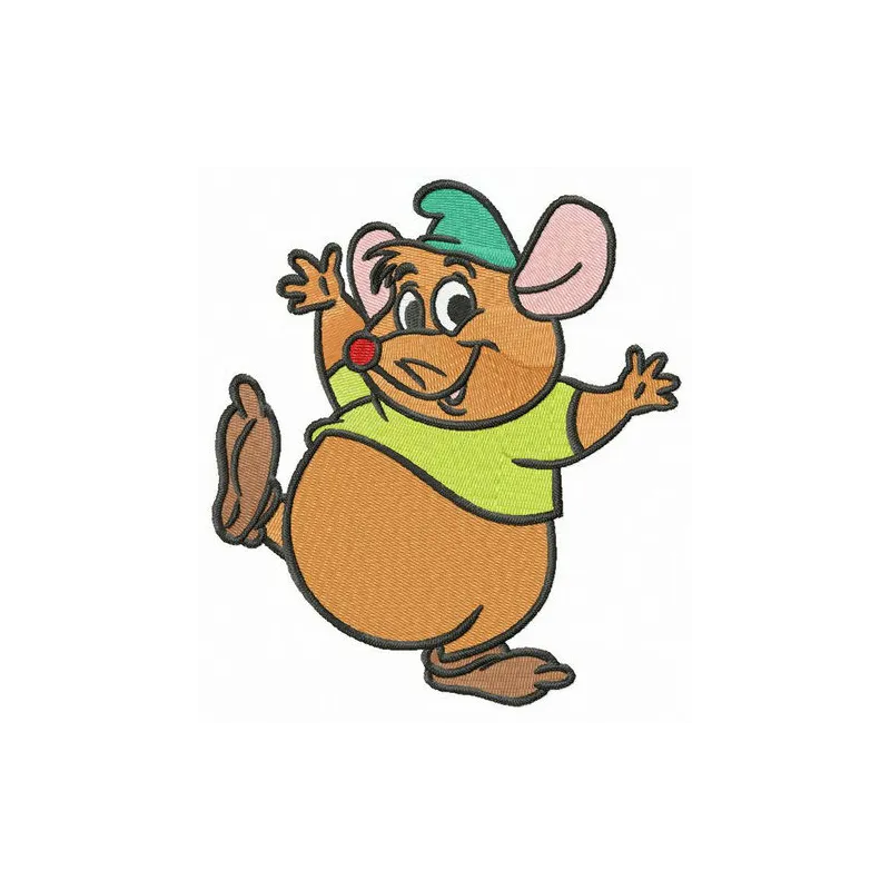 Mouse Gus embroidery design from the Cinderella collection, showcasing a charming stitched motif for creative projects.