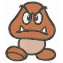Goomba embroidery design featuring a playful character from Super Mario, ideal for stitching on t-shirts or tote bags.