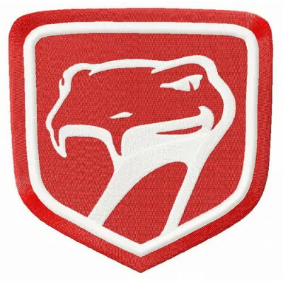 Dodge Viper Sneaky Pete embroidery design showcasing a dynamic stitched motif for automotive enthusiasts.