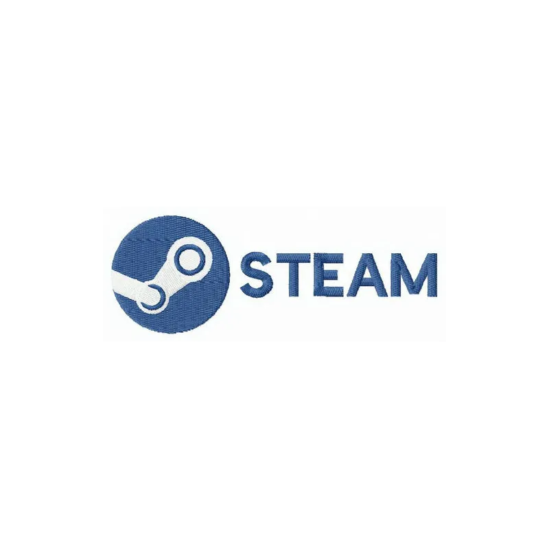 Steam logo embroidery design showcasing a telecommunications symbol, ideal for stitching on apparel and accessories.