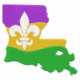 Mardi Gras Louisiana Fleur-de-lis embroidery design - Embroidery Design