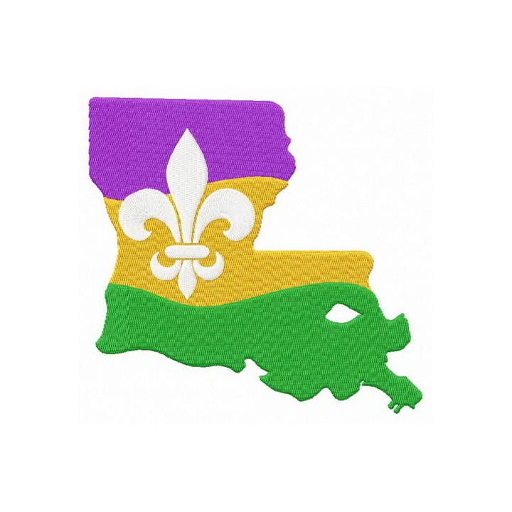 Mardi Gras Louisiana Fleur-de-lis embroidery design - Embroidery Design