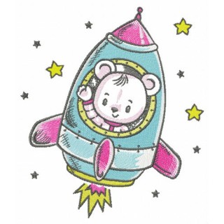 Space trip embroidery design - Embroidery Design