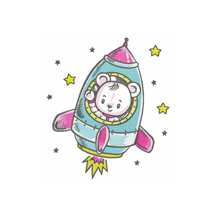 Space trip embroidery design - Embroidery Design