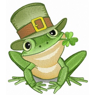 Irish frog embroidery design - Embroidery Design