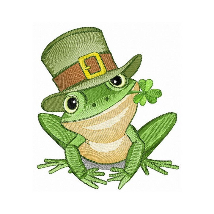 Irish frog embroidery design - Embroidery Design