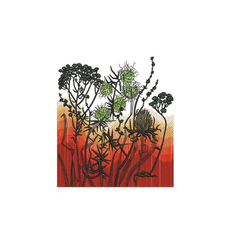 Preview of Greater Burdock and Tansies embroidery design featuring floral motifs for creative stitching projects.