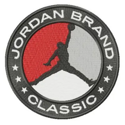 Jordan Brand Classic logo embroidery design preview showcasing a stylish stitched motif for fashion apparel.