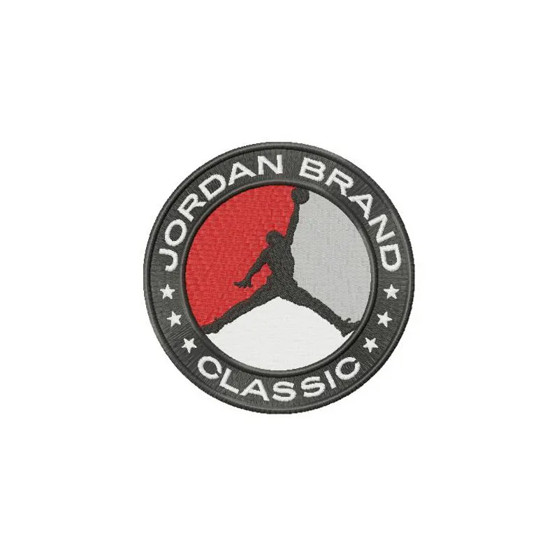 Jordan Brand Classic logo embroidery design preview showcasing a stylish stitched motif for fashion apparel.