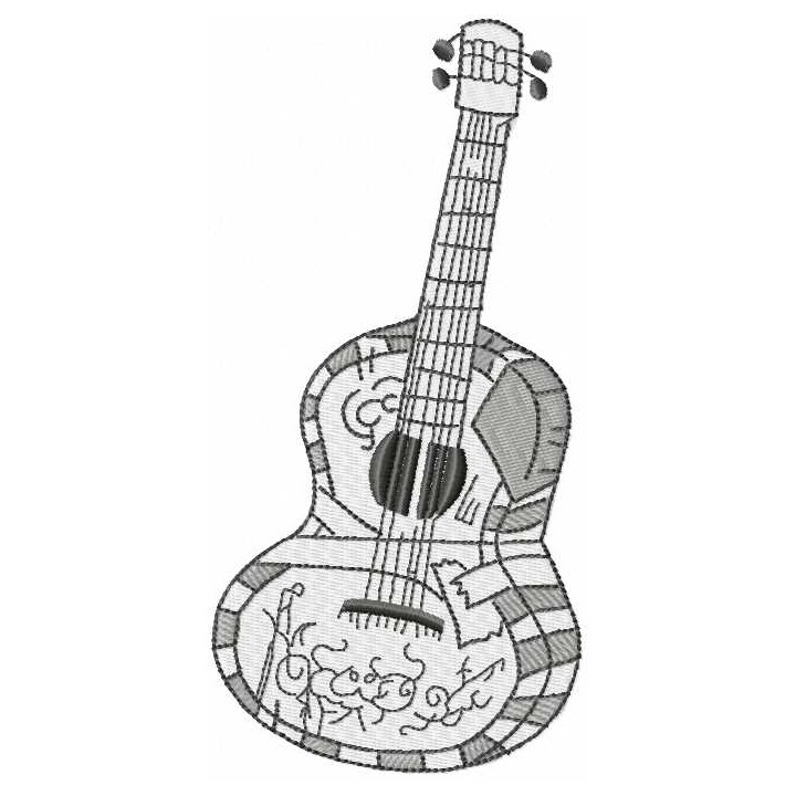 Guitar Miguel embroidery design - Embroidery Design