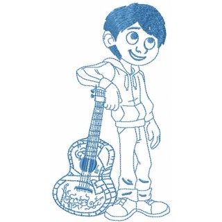Miguel with guitar embroidery design - Embroidery Design