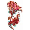 Imaginary flower embroidery design showcasing vibrant petals and intricate details for creative stitching projects.