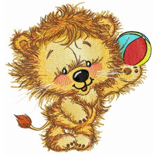 Lion's beach ball embroidery design - Embroidery Design