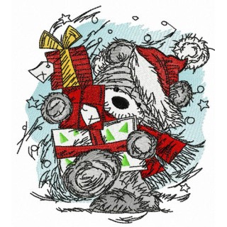 Poor bear postman embroidery design - Embroidery Design