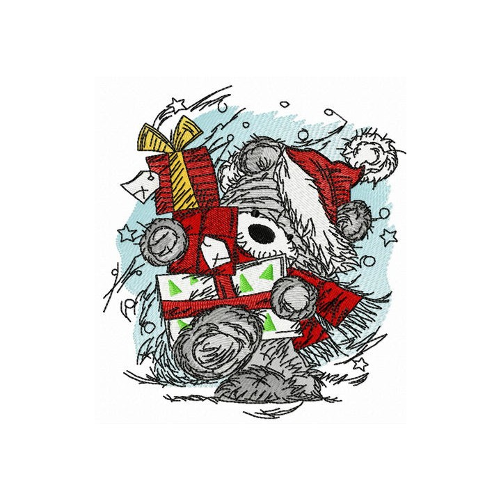 Poor bear postman embroidery design - Embroidery Design