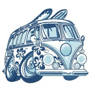 Hawaiian van embroidery design - Embroidery Design