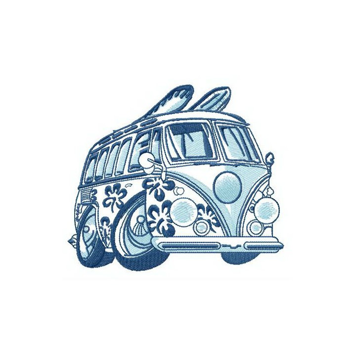 Hawaiian van embroidery design - Embroidery Design