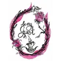 Preview of 'Be My Guest' embroidery design featuring a charming kitchen-themed motif for home decor.