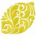 Lemon embroidery design featuring a vibrant lemon motif, perfect for stitching on kitchen towels and tote bags.