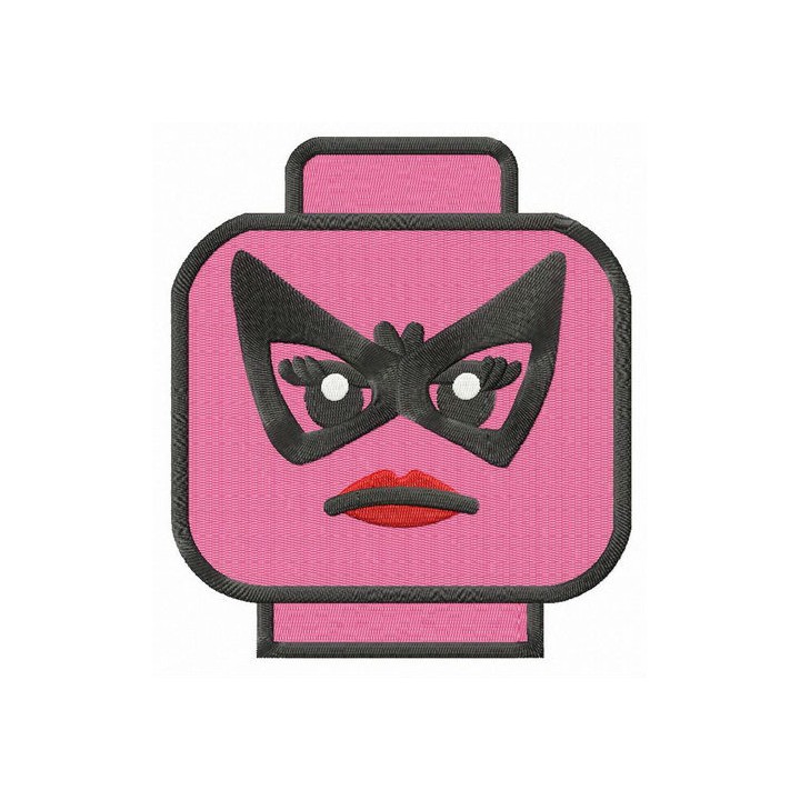 LEGO woman head embroidery design - Embroidery Design