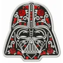 Darth Vader in bloom embroidery design featuring floral elements, ideal for stitching on t-shirts or tote bags.