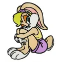 Sad Lola Bunny embroidery design featuring a detailed stitched motif from Looney Tunes for crafting projects.