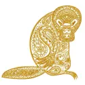 Mosaic platypus embroidery design featuring intricate patterns, ideal for stitching on t-shirts or tote bags.