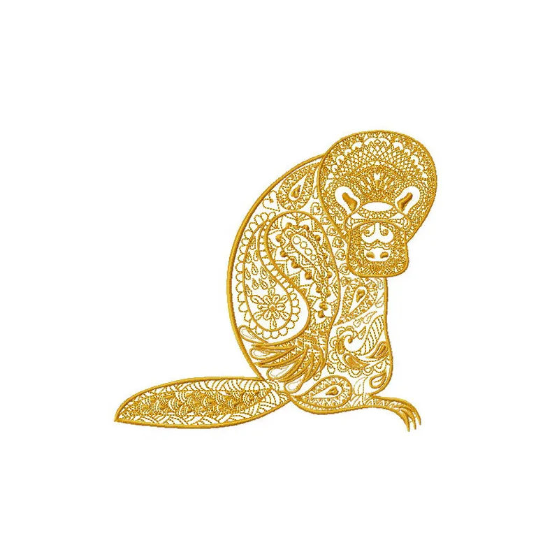 Mosaic platypus embroidery design featuring intricate patterns, ideal for stitching on t-shirts or tote bags.