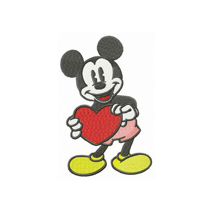Mickey Mouse with big Valentine card embroidery design - Embroidery Design