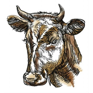 Farm cow embroidery design - Embroidery Design