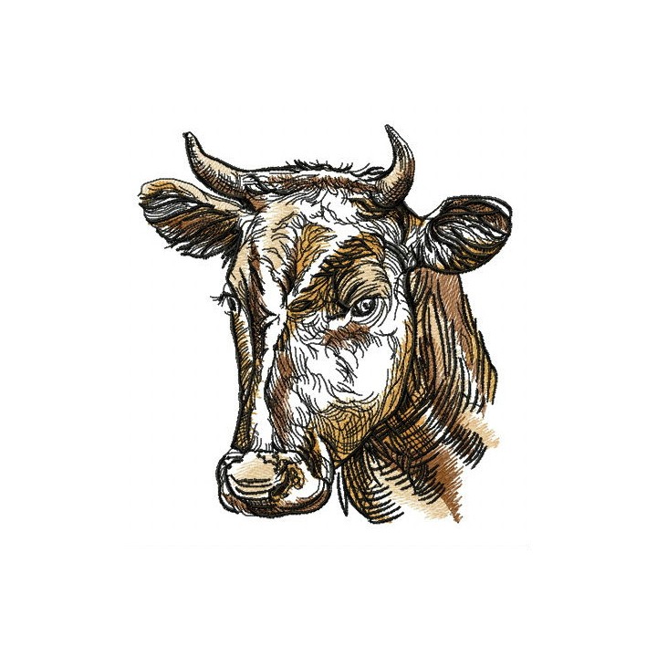Farm cow embroidery design - Embroidery Design