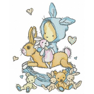 My rocking bunny embroidery design - Embroidery Design