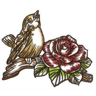 Singing sparrow embroidery design - Embroidery Design