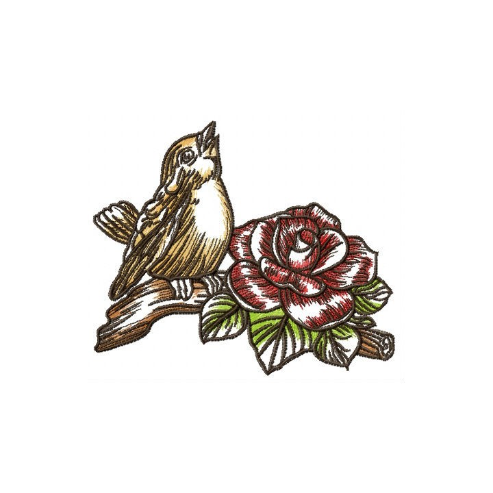 Singing sparrow embroidery design - Embroidery Design