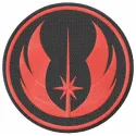 Embroidery design featuring the Jedi Order logo, ideal for stitching on apparel or accessories.