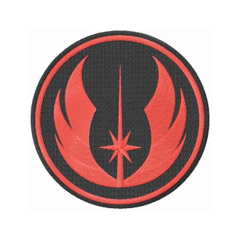 Embroidery design featuring the Jedi Order logo, ideal for stitching on apparel or accessories.