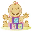 Preview of the Baby and Cubes embroidery design, showcasing playful motifs perfect for baby items.