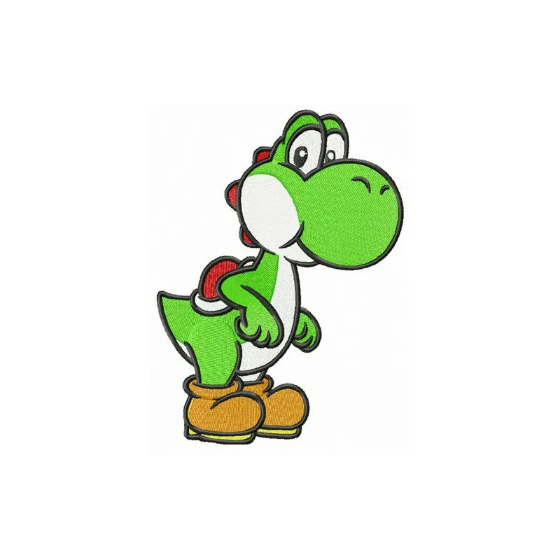 Preview of Funny Yoshi embroidery design from Super Mario category, showcasing a playful stitched motif for creative project…