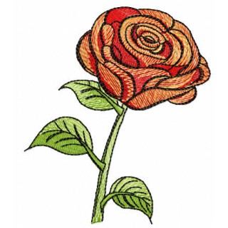 Red rose embroidery design - Embroidery Design