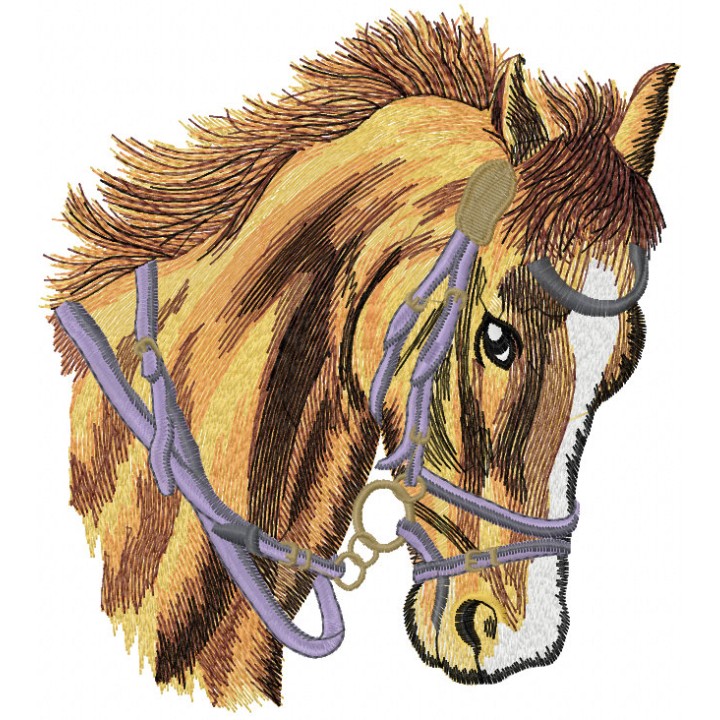 Head of a tired horse embroidery design - Embroidery Design