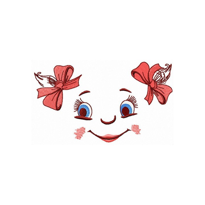 Girl's face embroidery design - Embroidery Design