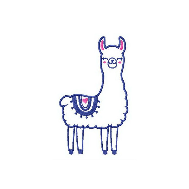Cute llama embroidery design - Embroidery Design
