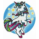 Preview of Unicorn's Dance at Night embroidery design featuring whimsical unicorns and stars, ideal for creative projects.