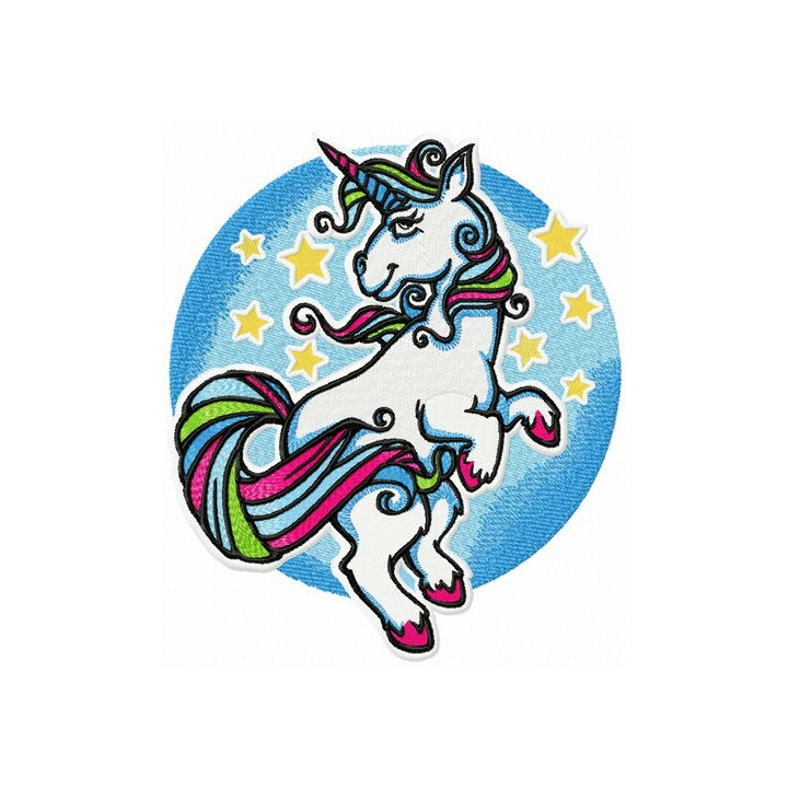 Unicorn's dance at night embroidery design - Embroidery Design