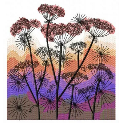 Heracleum embroidery design featuring intricate floral motifs, ideal for stitching on garments and home decor.
