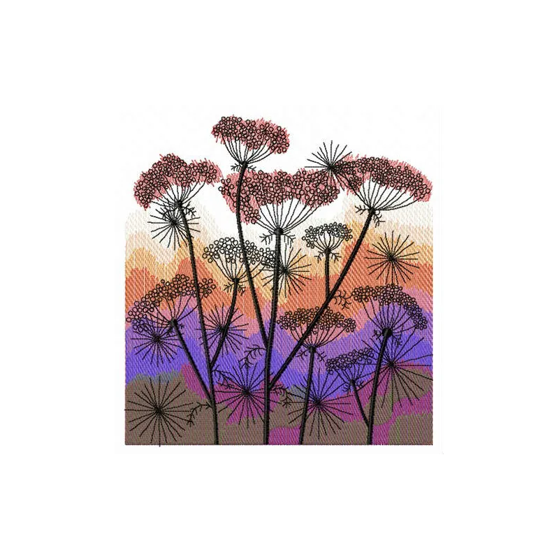 Heracleum embroidery design featuring intricate floral motifs, ideal for stitching on garments and home decor.