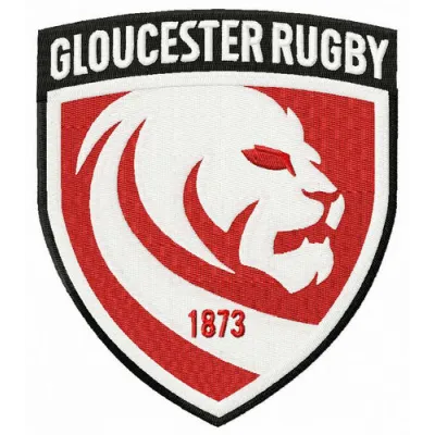 Gloucester Rugby logo embroidery design showcasing intricate stitching patterns for sports enthusiasts.