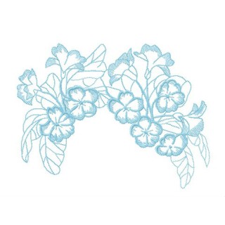Garden flowers hair decoration embroidery design - Embroidery Design
