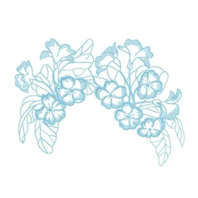 Garden flowers hair decoration embroidery design showcasing vibrant floral motifs for creative stitching projects.