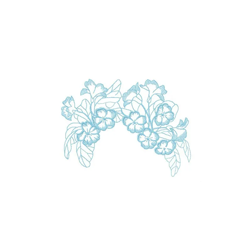Garden flowers hair decoration embroidery design showcasing vibrant floral motifs for creative stitching projects.